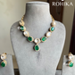 Sona moisanite doublet necklace set - Green