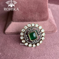 Angana polki kundan ring  (SG-009) - Dark Green