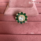 Angana polki kundan ring (SG-094) - Dark green