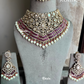Shravani moisanite polki kundan necklace set - Ruby red