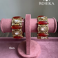 Pritha Moissanite Kada/Bangles (MB-0104)- Red - Rohika Store