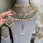 Chintan moisanite bridal necklace set - Green