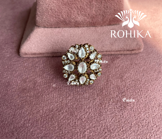 Angana polki kundan ring  (SG-029) - White