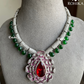 Malaika AD necklace set - Red and Green