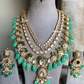 Anika bikaneri jadau kundan long necklace set - Mint green