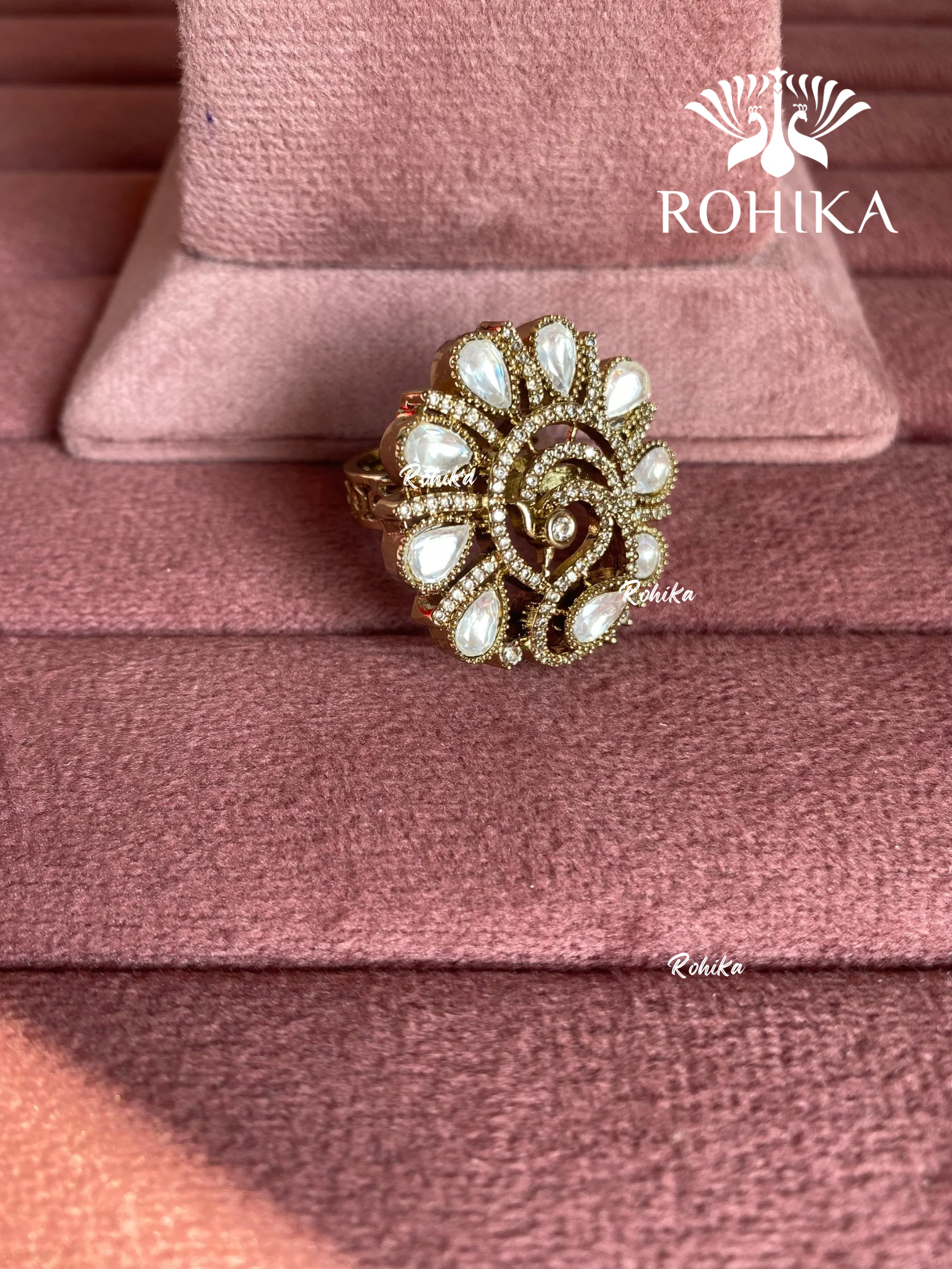 Angana polki kundan ring (SG-143) - White