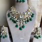 Suhani kundan necklace set - Dark green