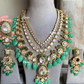 Anika bikaneri jadau kundan long necklace set - Mint green