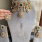 Hamsini polki kundan necklace set - Dark green