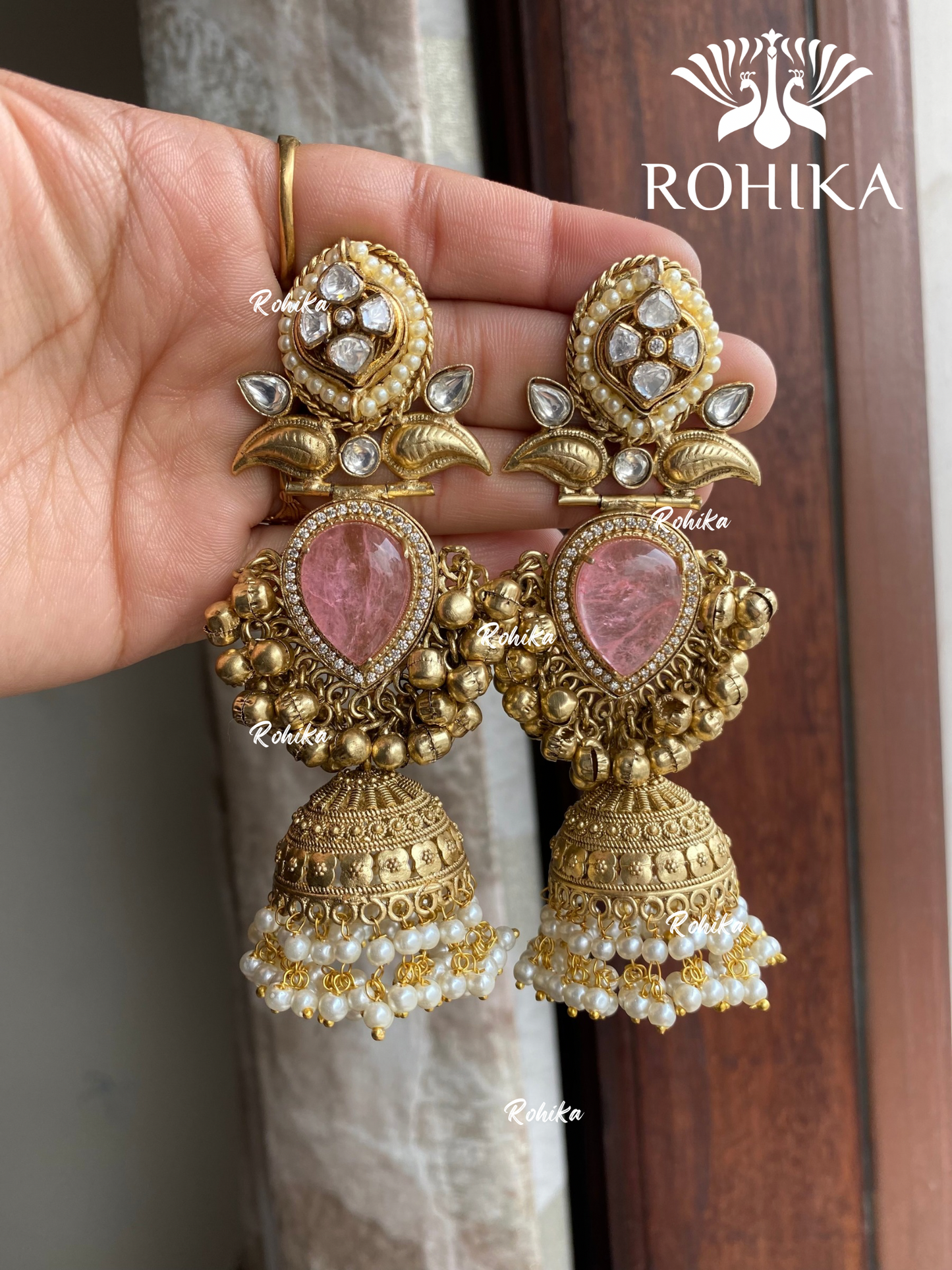 Banjara fusion earrings (FE-019) - Pink