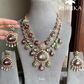 Tapasya moisanite polki necklace set - Green and Pink