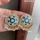  Khushi kundan studs - Mint and blue