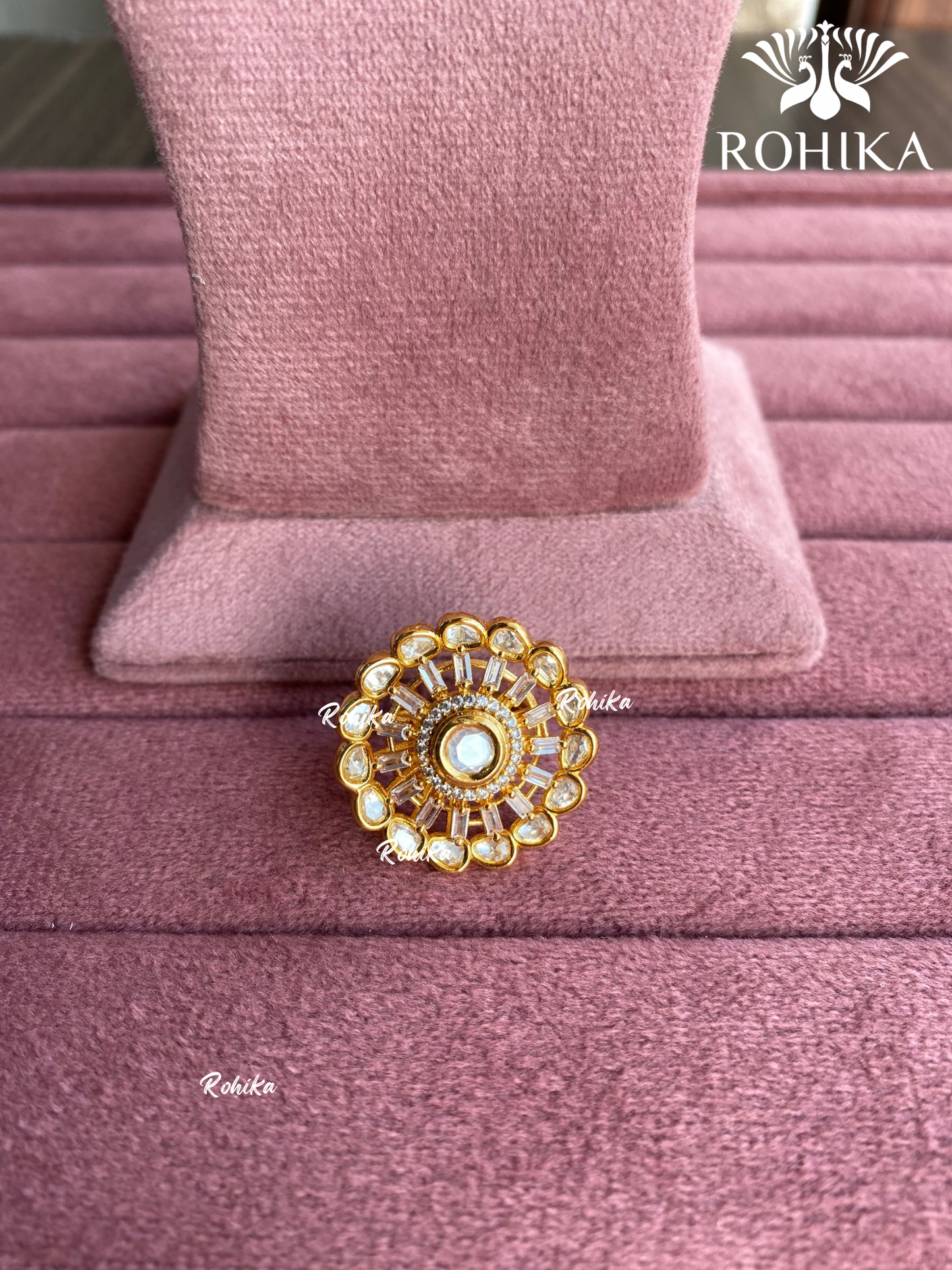 Angana polki kundan ring (SG-085) - White