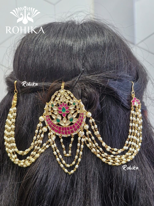 Pachhi kundan hair accessories - Multi colour