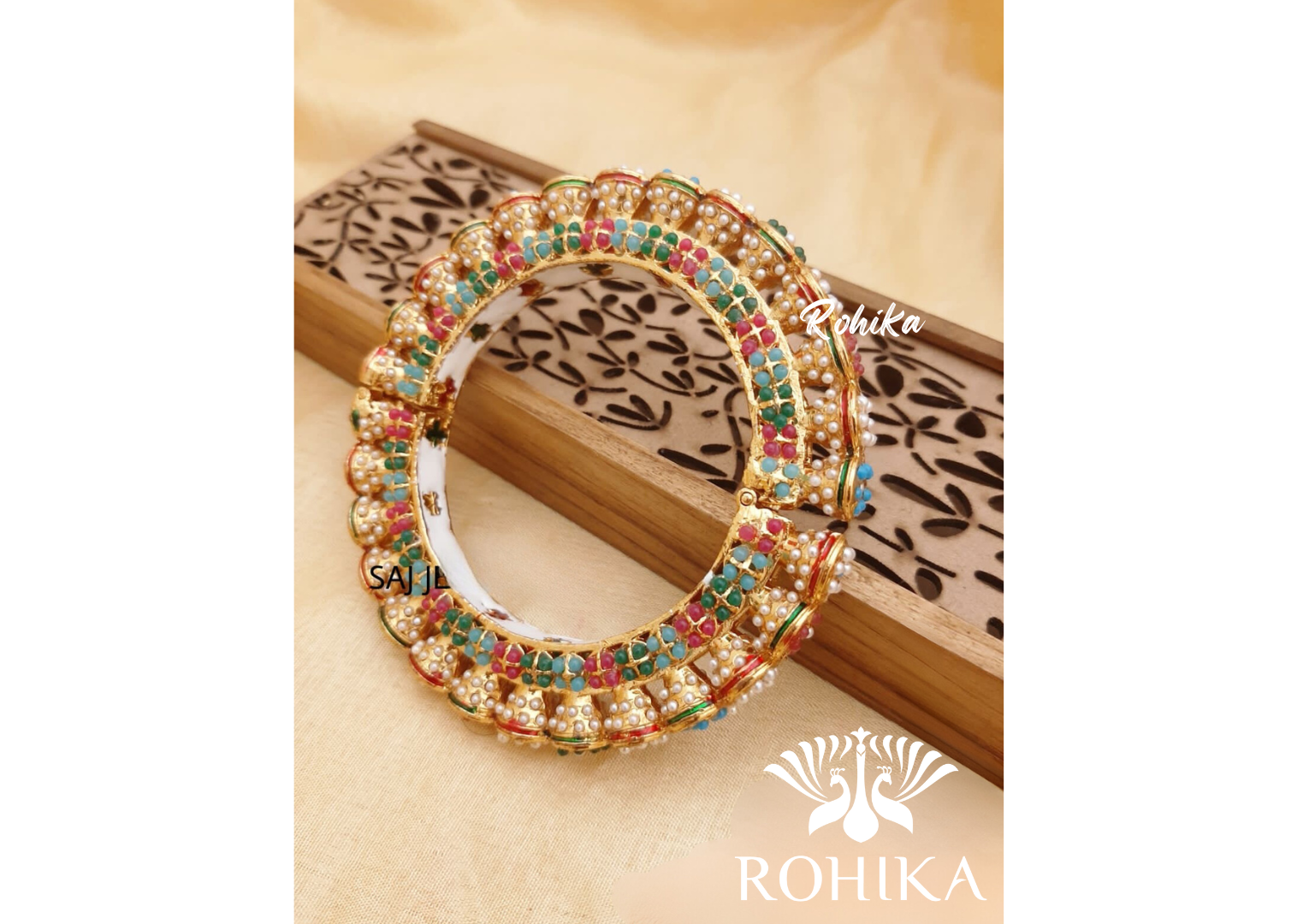 Navya jadau bangles (Single) -Multi colour