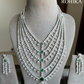 Lisa American diamond necklace set - Dark green