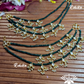 Pachhi kundan earchains - Green