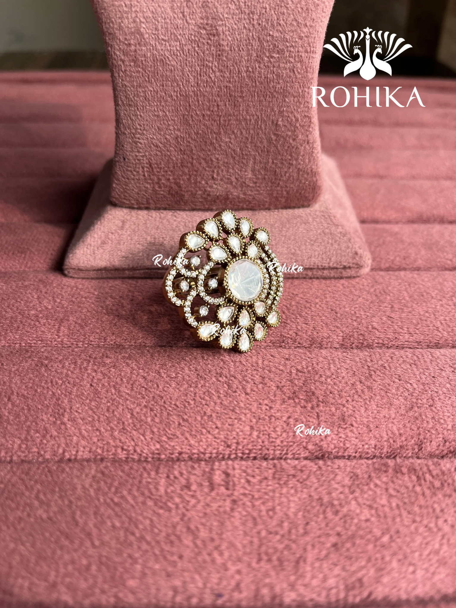 Angana polki kundan ring (SG-111) - White