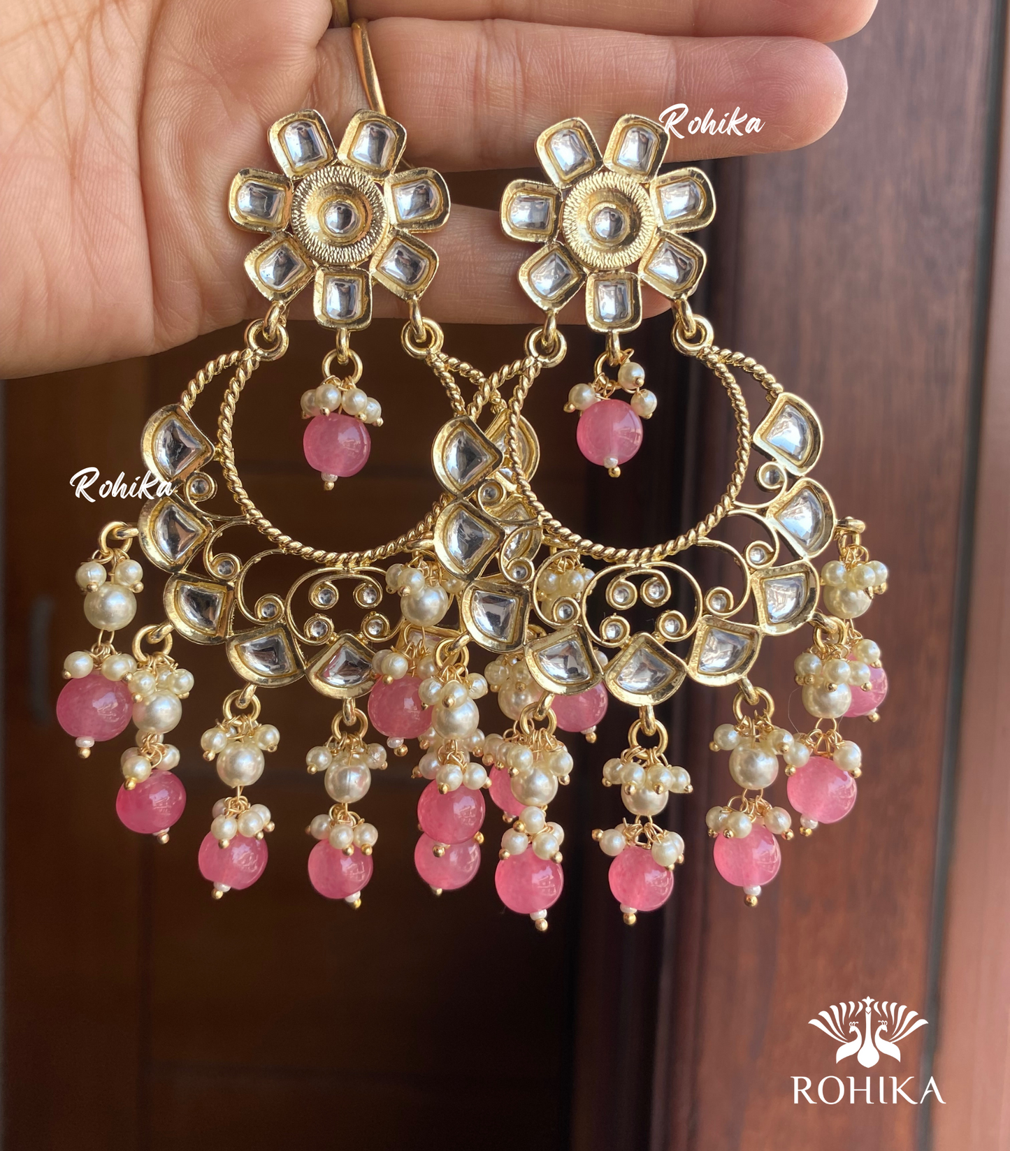 Charvi Beautiful earrings -Pink