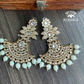 Sparkle chandbali earrings - Grey