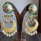 Gaja meenakari earrings - Yellow