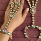 Bikaneri kundan haathphool (HP022) - Green and Ruby Red