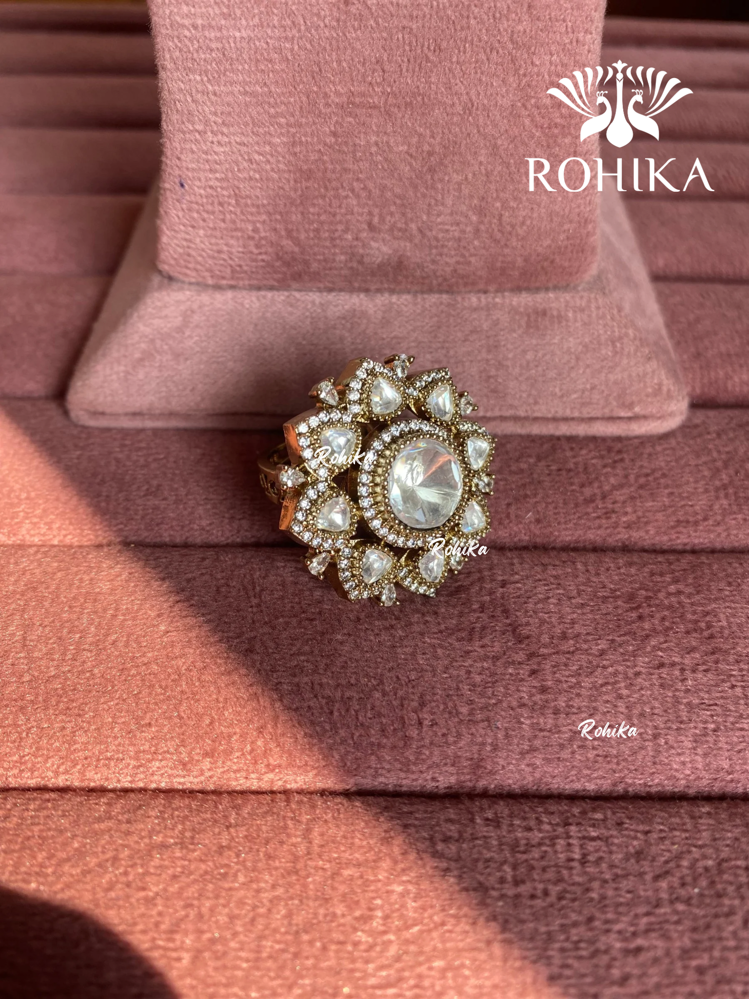 Angana polki kundan ring (SG-099) - White