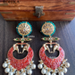 Gaja meenakari earrings - Red