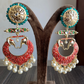 Gaja meenakari earrings - Red