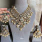 Angira bikaneri polki kundan necklace set - Dark Green