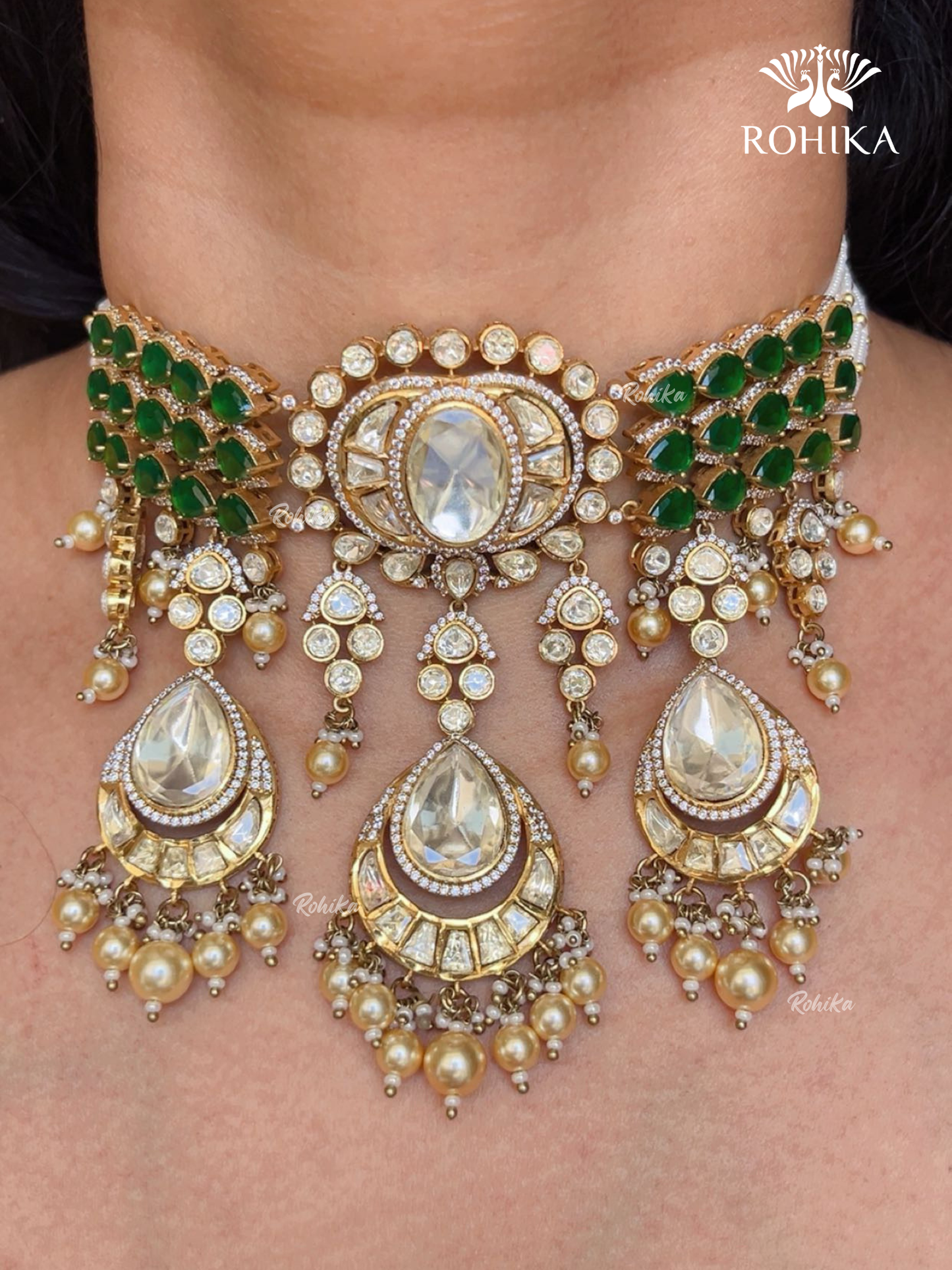 Vihaana LV Moisanite Choker set - Green