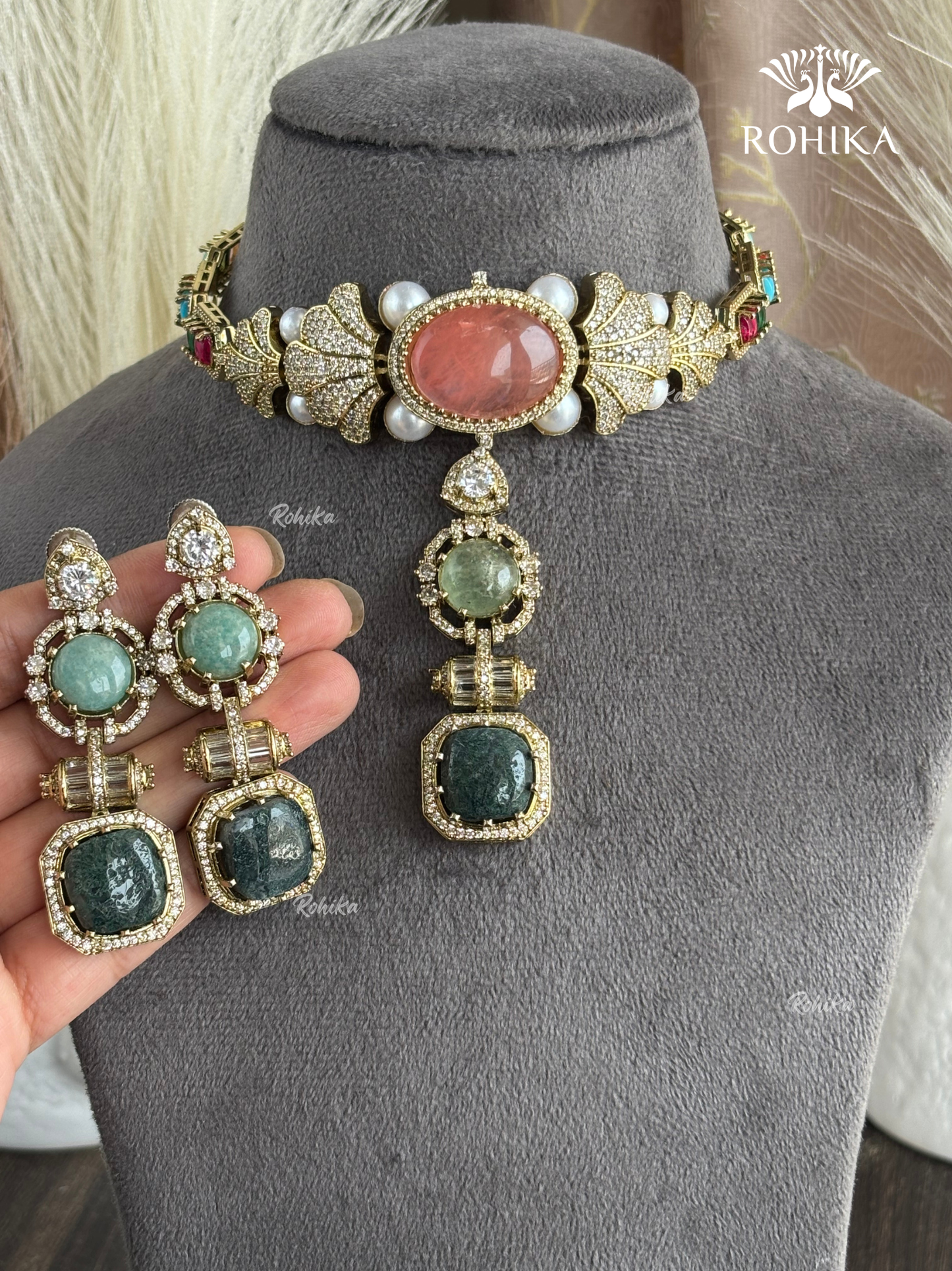 Saabya Inspired Fusion Choker Set (SS039) - Multi Colour