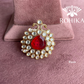 Angana polki kundan ring  (SG-028) - Dark green