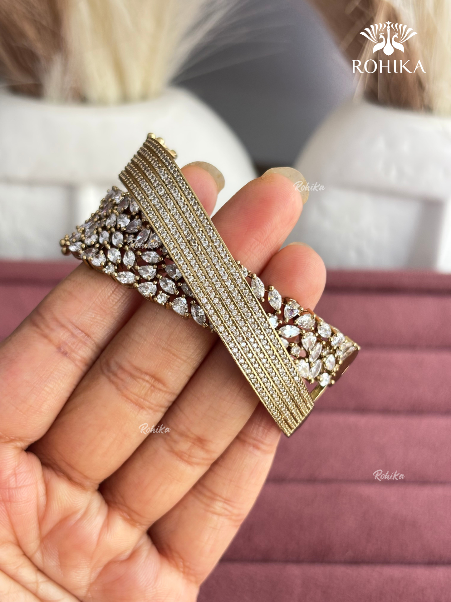 Anne American Diamond Bracelet/Kada (MB-0109) -  Golden