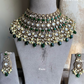 Dharini polki kundan bridal necklace set - Dark Green