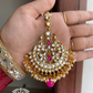 Kavita earrings and maangtikka combo - Pink