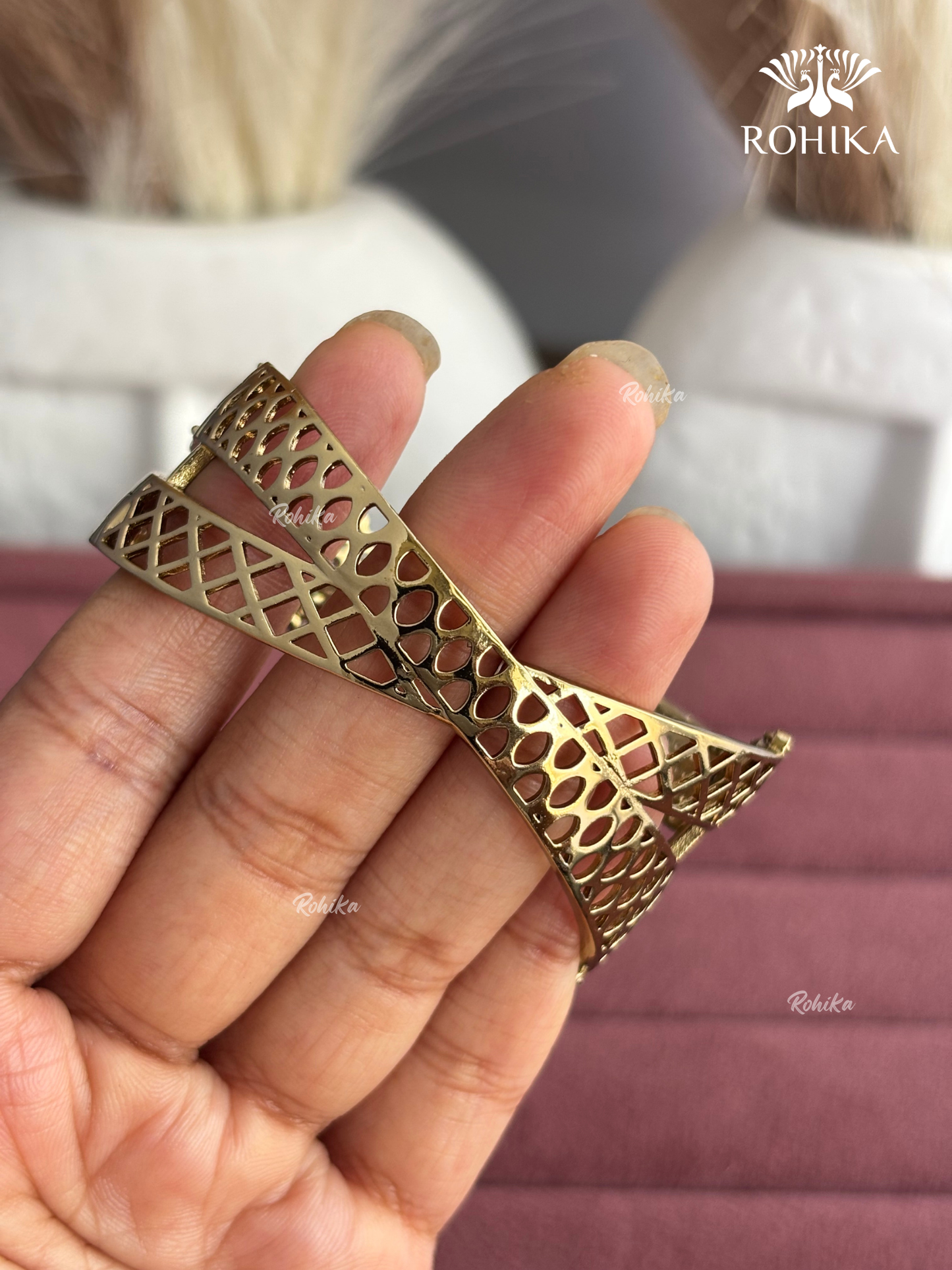 Anne American Diamond Bracelet/Kada (MB-0109) -  Golden