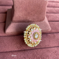 Angana polki kundan ring (SG-083) - Pink