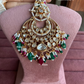 Polki kundan maangtikka (PLKM-033) - Pink & green