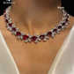 Emma american diamond necklace set - Red