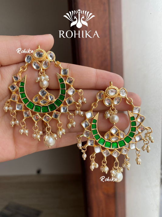 Kavita kundan earrings- green