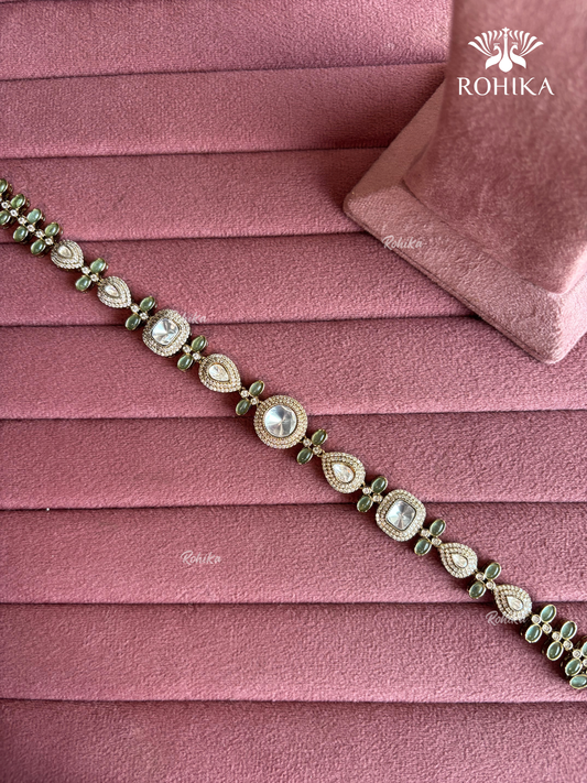Kesha polki kundan sheeshphool (SP-048)-Mint Green