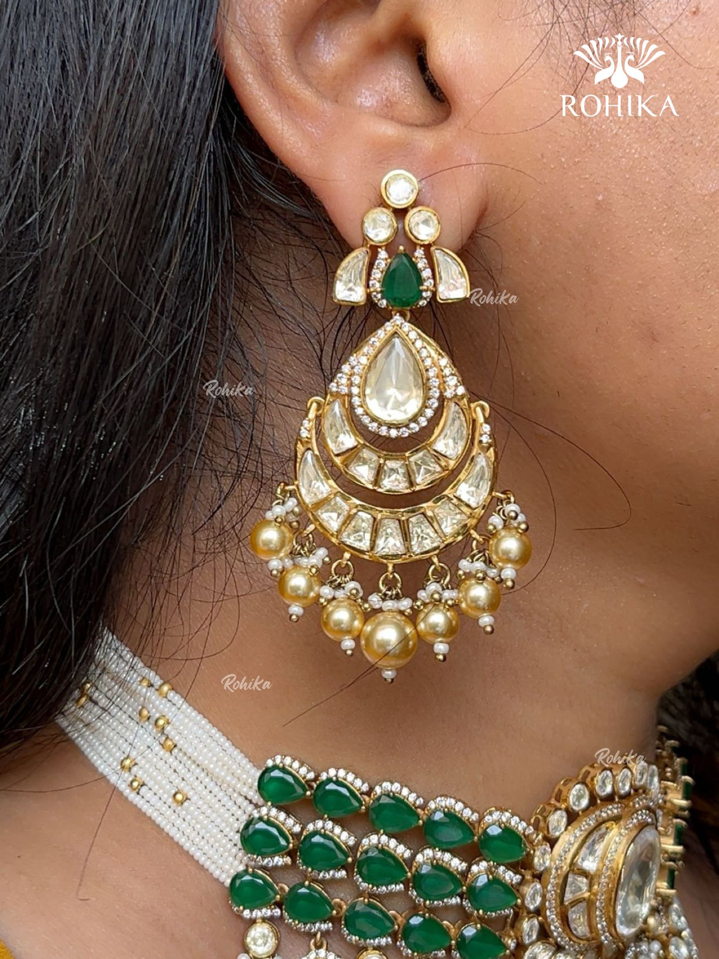 Vihaana LV Moisanite Choker set - Green