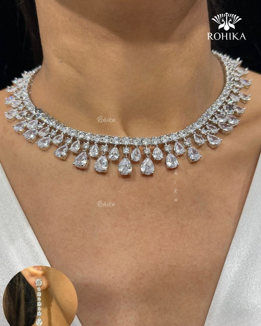 Mary American Diamond Necklace - White