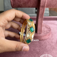 Snavya moisinite kundan bangle/kada -  Green