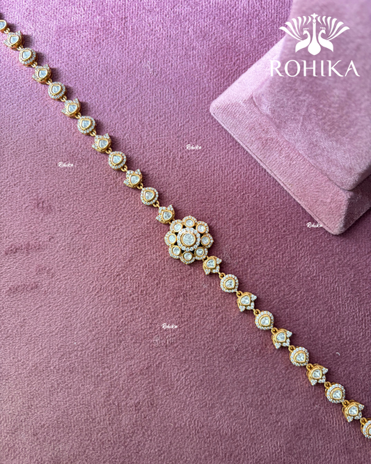 Kesha polki kundan sheeshphool (SP-041)- White