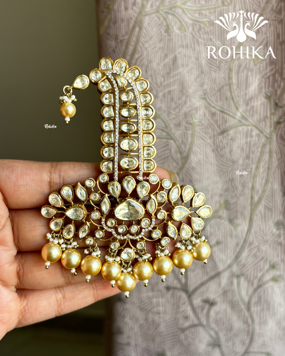 Moisanite kundan kalgi (NK-009) - White