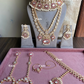 Rajsi moisanite bridal combo set - Pink and golden