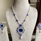 Haley designer AD necklace set - Navy Blue