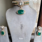 Shwaas moisanite choker set -  Dark Green